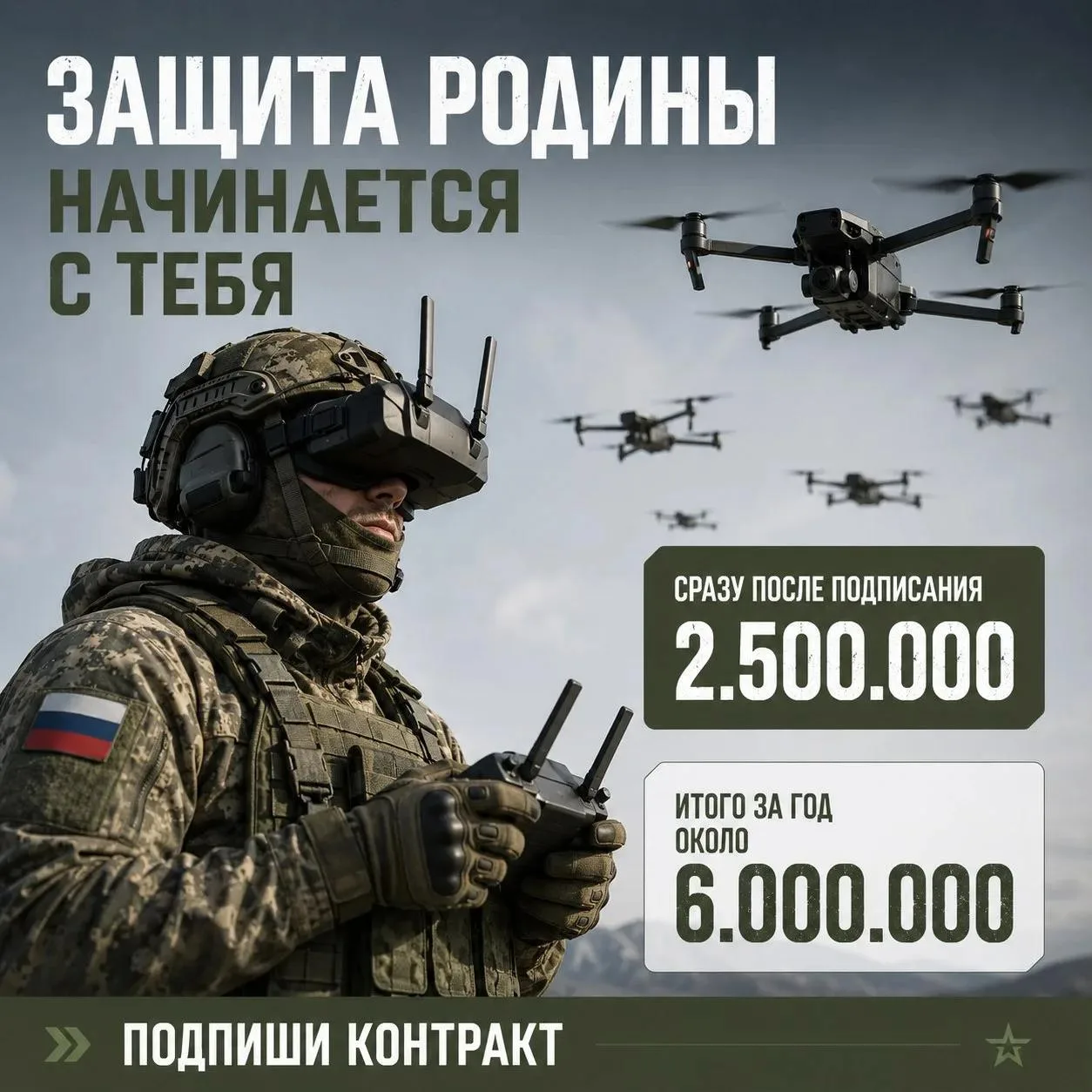💪 Присоединяйся к СВОим!

🇷🇺 В регионе увеличены выплаты для тех, кто заключает контракт на военн
