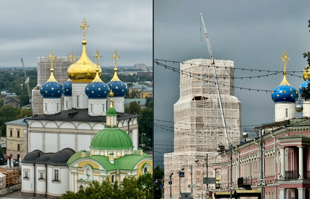 В Твери на Соборной площади освятят купол и крест колокольни