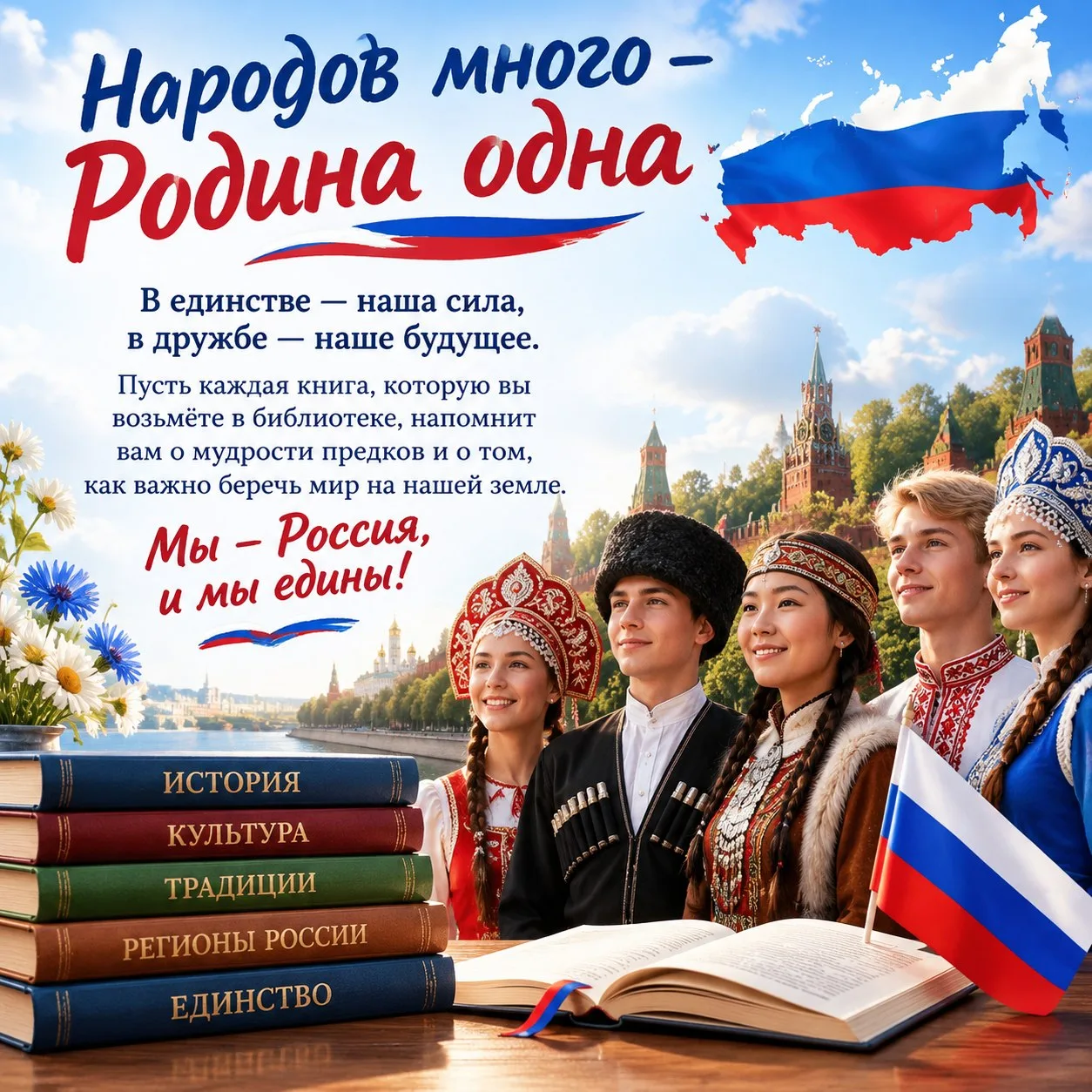 "Народов много — Родина одна» — эти слова звучат девизом нашего урока, посвящённого Год...