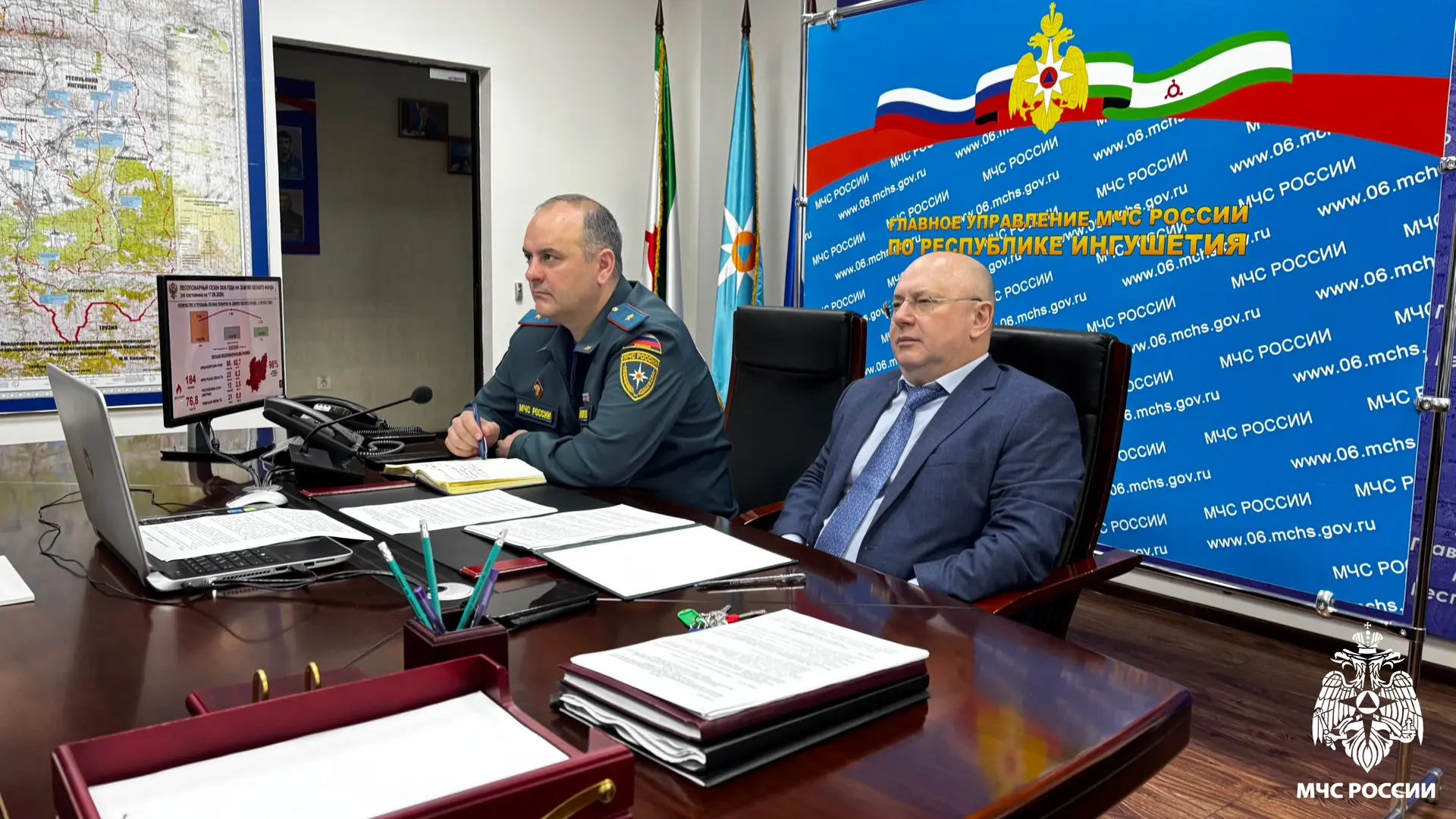 Заместитель Председателя Правительства Республики Ингушетия Игорь Антонов и начальник Главного управ