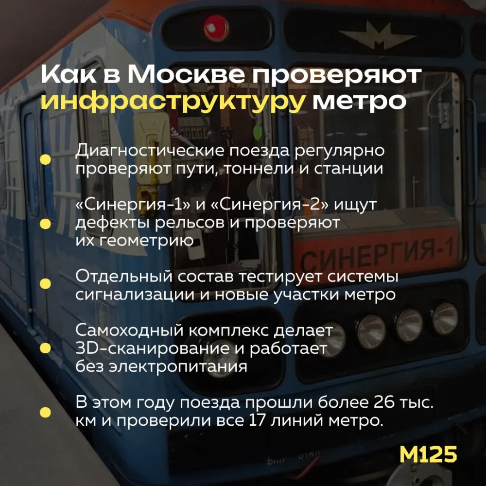 Собянин рассказал, как в метро следят за состоянием путей и другой инфраструктуры.