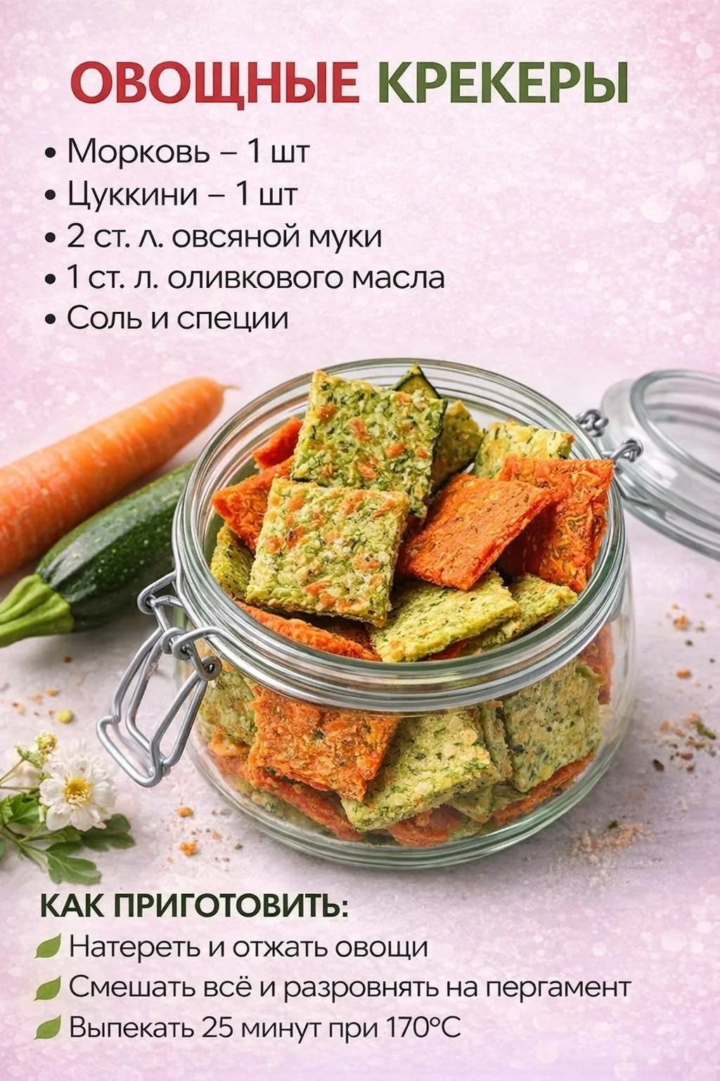 Овощные фитнес-крекеры 🥕