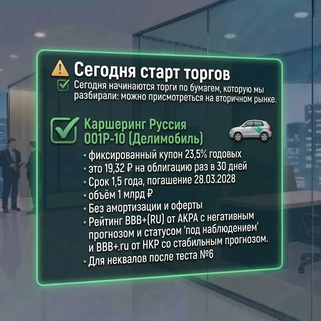 🔔 Сегодня старт торгов