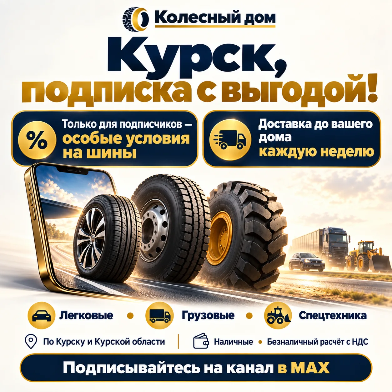 🛞 **Курск, за колёсами больше не обязательно ехать. Они могут приехать к вам!**