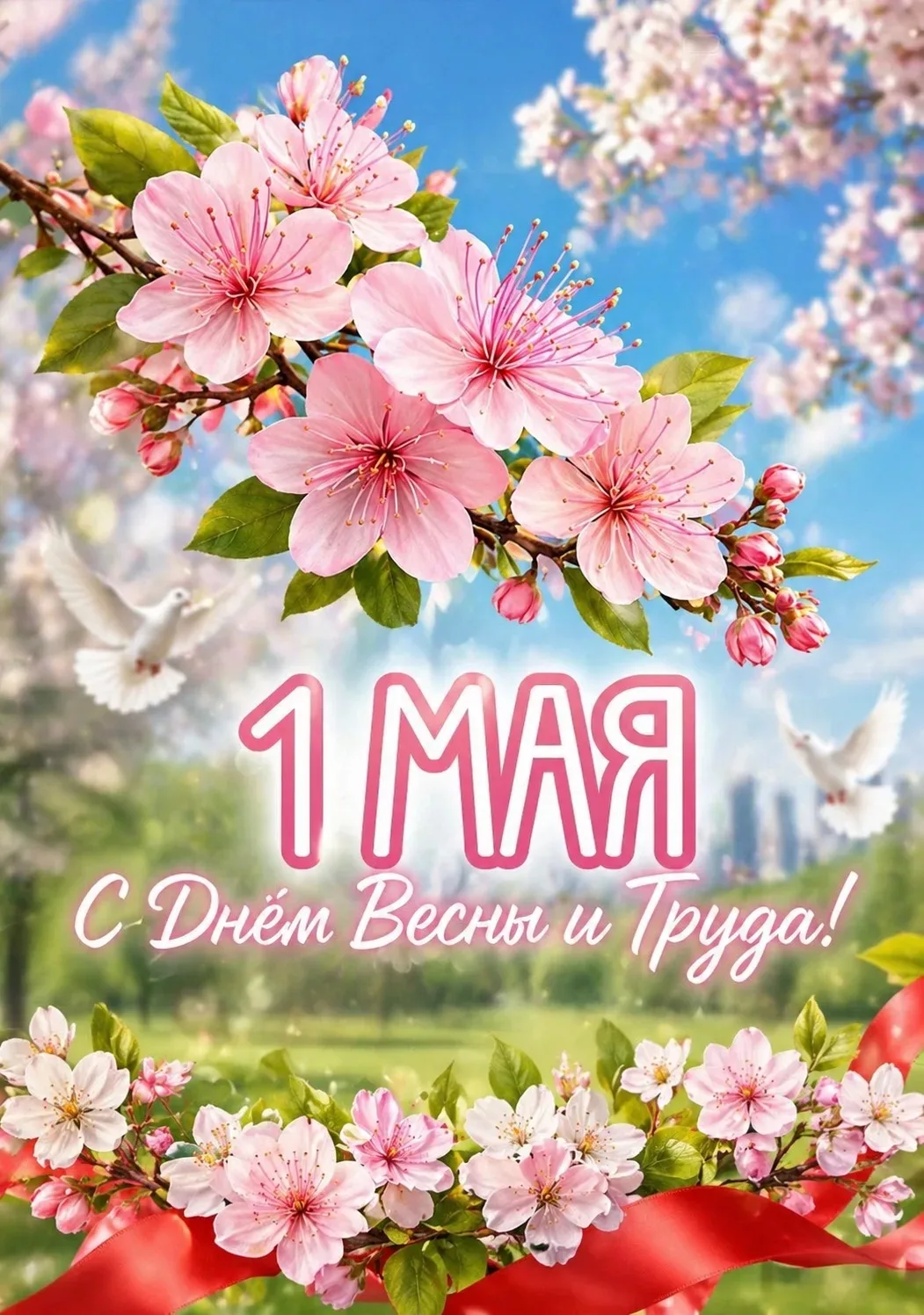 От всей души поздравляем вас с 1 Мая — Днём весны и труда!