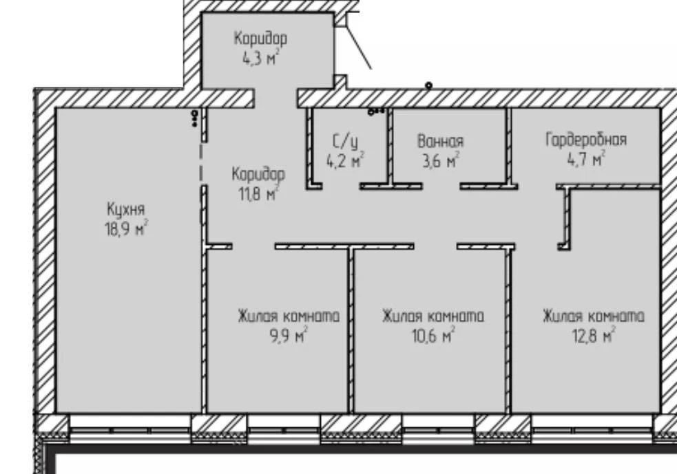 Трехкомнатная квартира у леса
