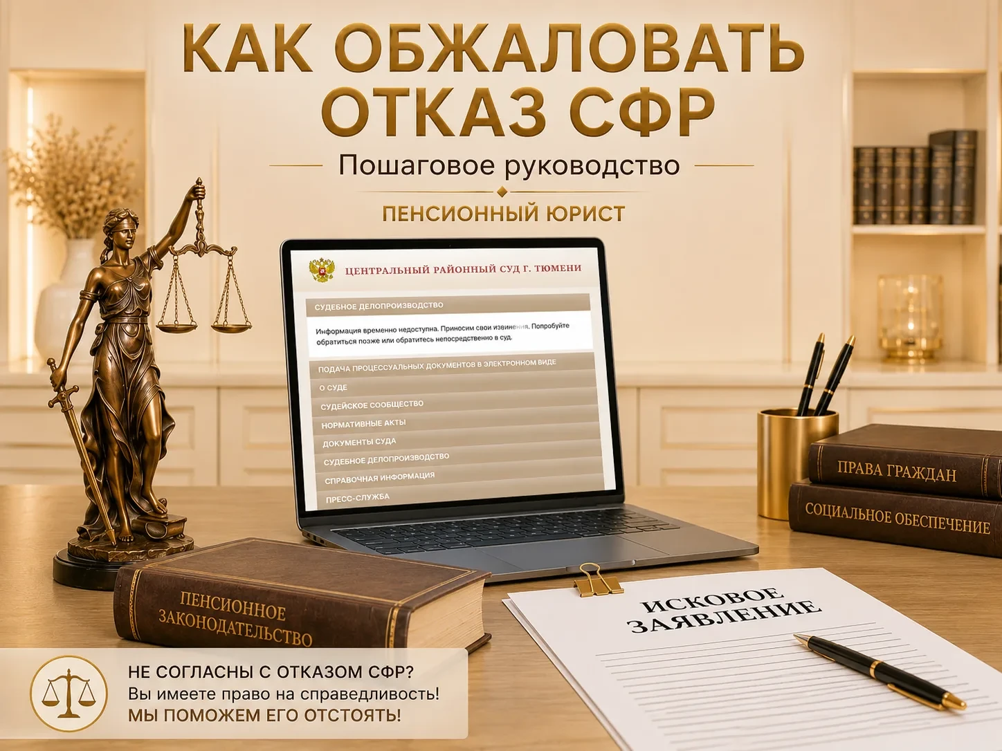 ⚖️ Вам отказали в пенсии или занизили? Это ещё не конец истории!

«СФР отказал. Значит, ничего уже н