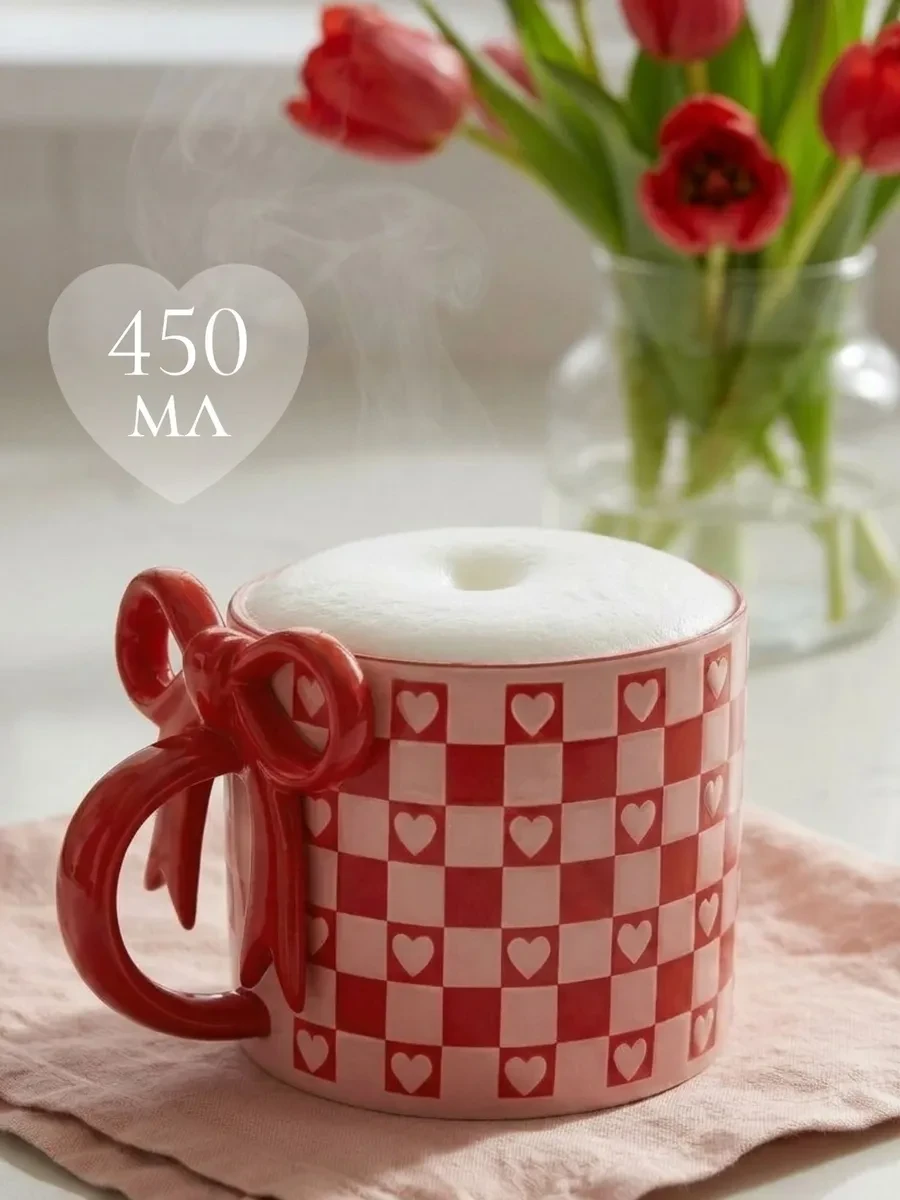 ⚡️ Кружка для чая и кофе чашка с бантом, MIORIHOME