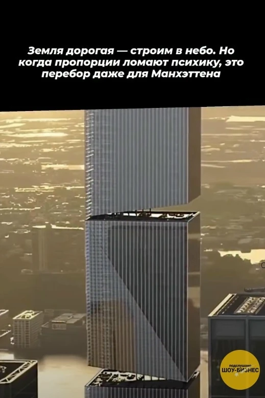 В Нью-Йорке построили небоскрёб, который кажется слишком вытянутым вверх, словно его си...