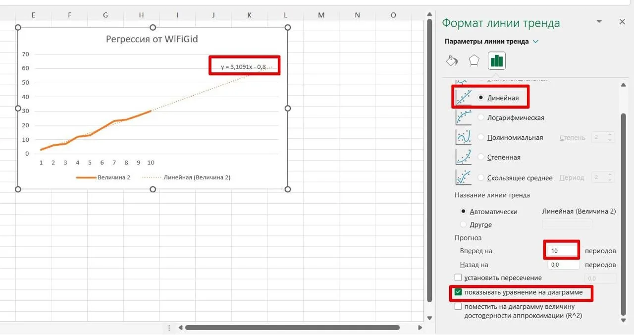 ​​Регрессионный анализ в Excel