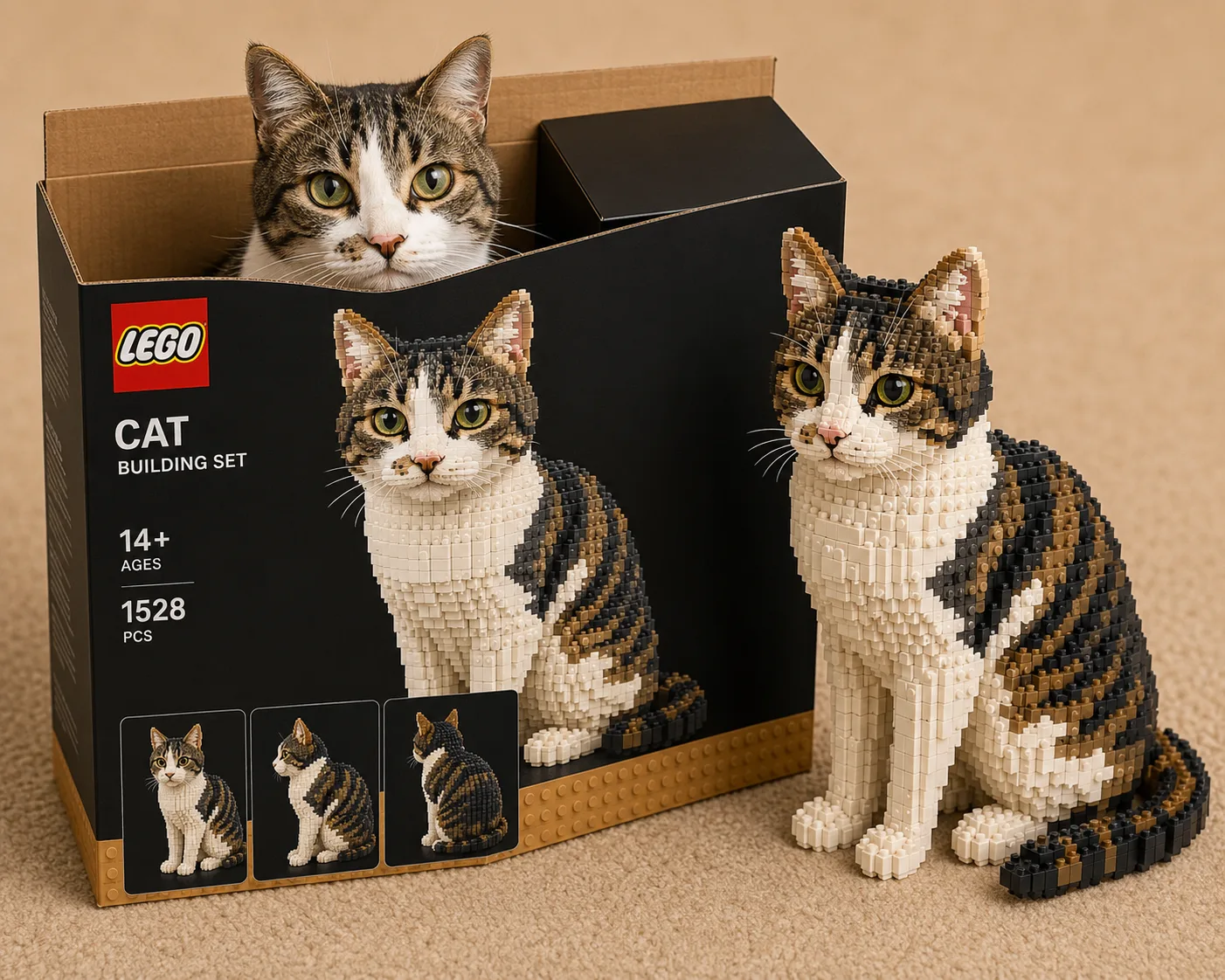 Хотите такой набор Lego с фигуркой вашего хвостика? В комментария промт для нейросети, ...
