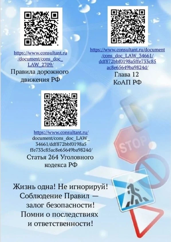 ✅ СОЦПЕДАГОГ ИНФОРМИРУЕТ! ✅ 
 
🚦 Всегда актуально и важно соблюдать Правила дорожного движения РФ! 