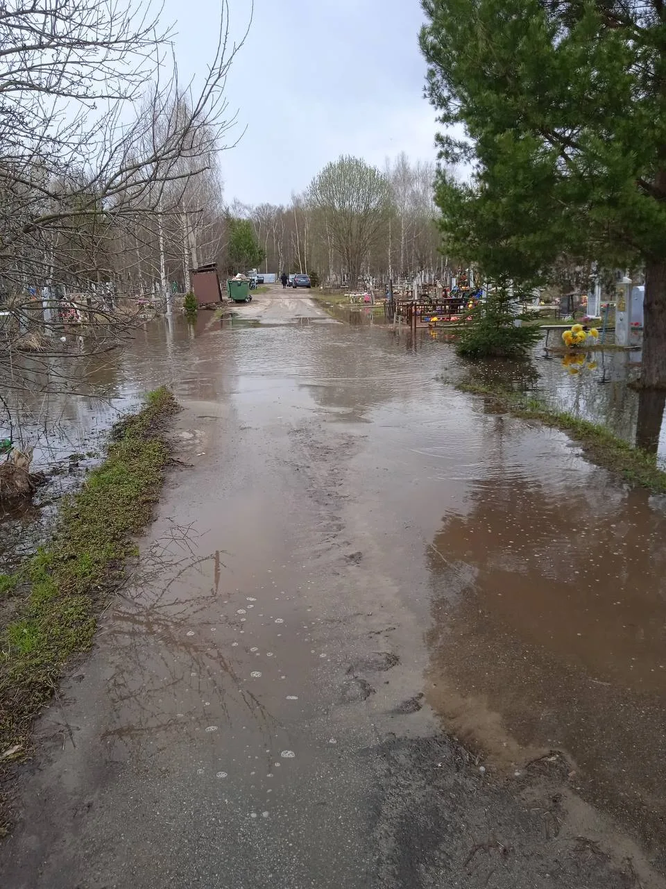 🌊 Ново-Стригинское кладбище ушло под воду  Погост на Автозаводе превратился в болото из-за сильного 