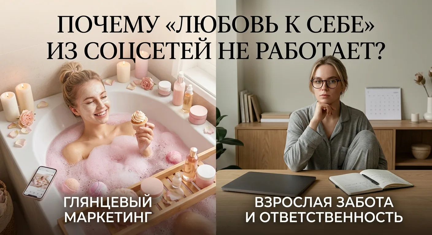 Почему «любовь к себе» из соцсетей не работает? 

Купите патчи, примите ванну с пеной, съешьте пирож