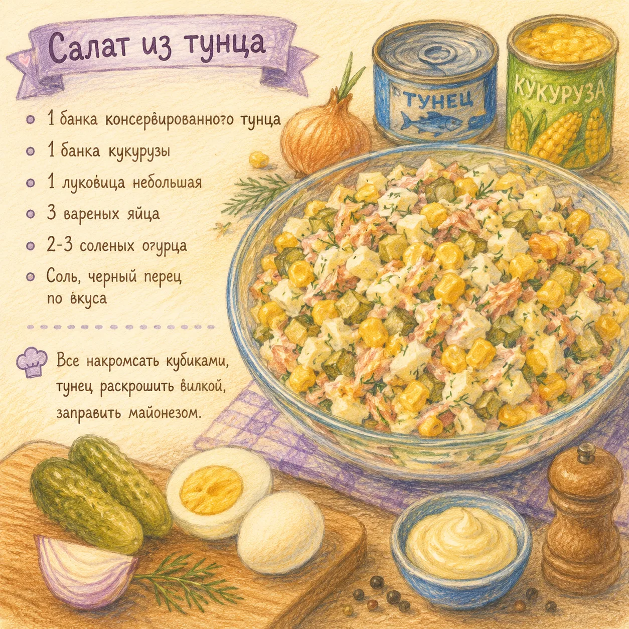 👨‍🍳 Салат из тунца