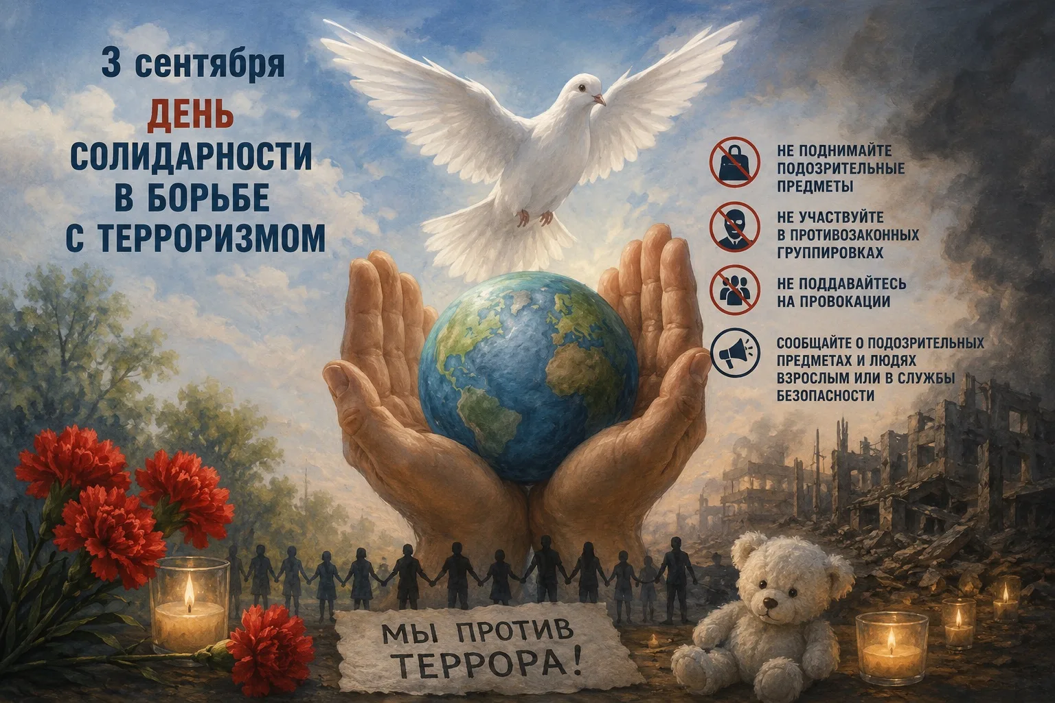 🕊️В преддверии памятной даты — 3 сентября, Дня солидарности в борьбе с терроризмом, дл...