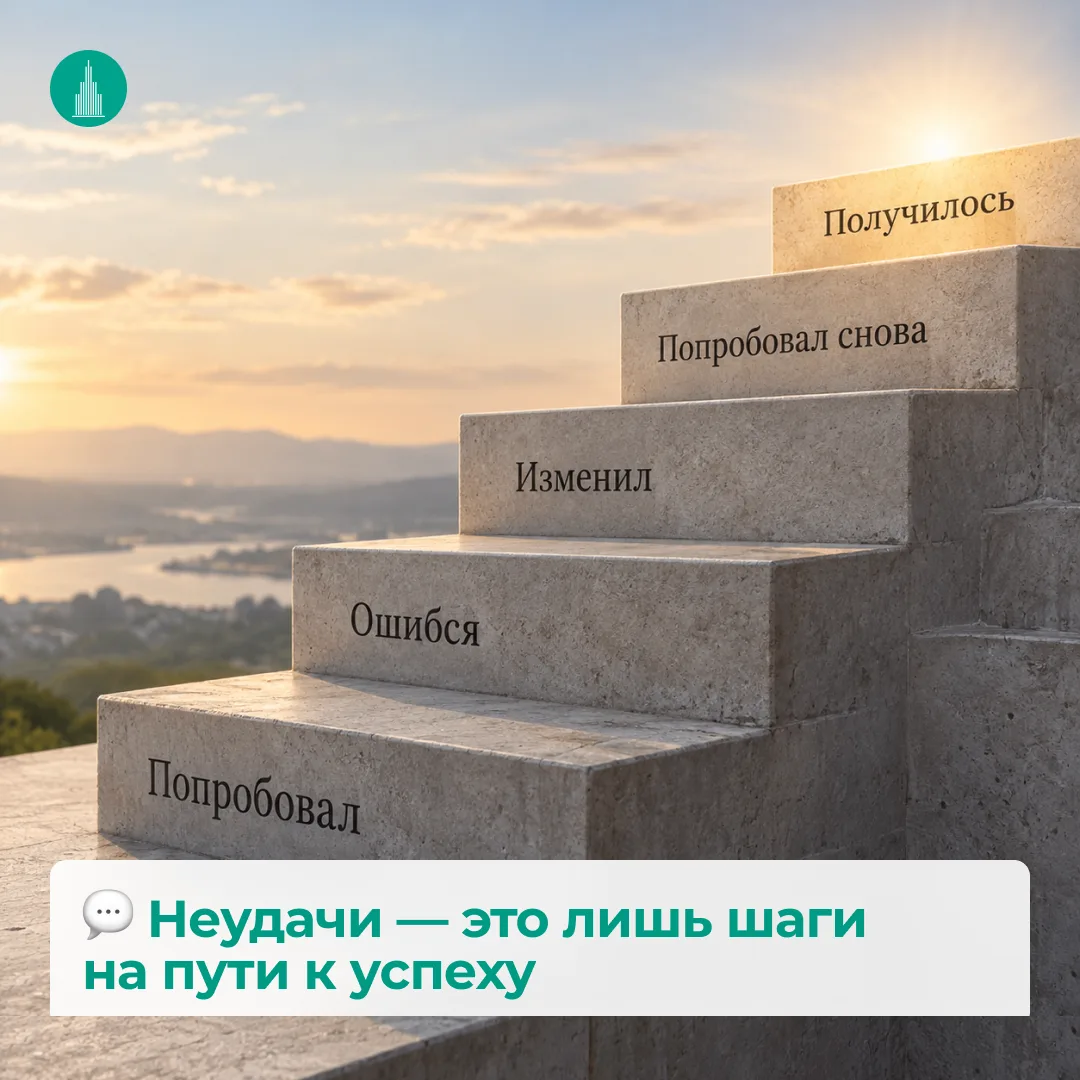 💬 Неудачи — это лишь шаги на пути к успеху.