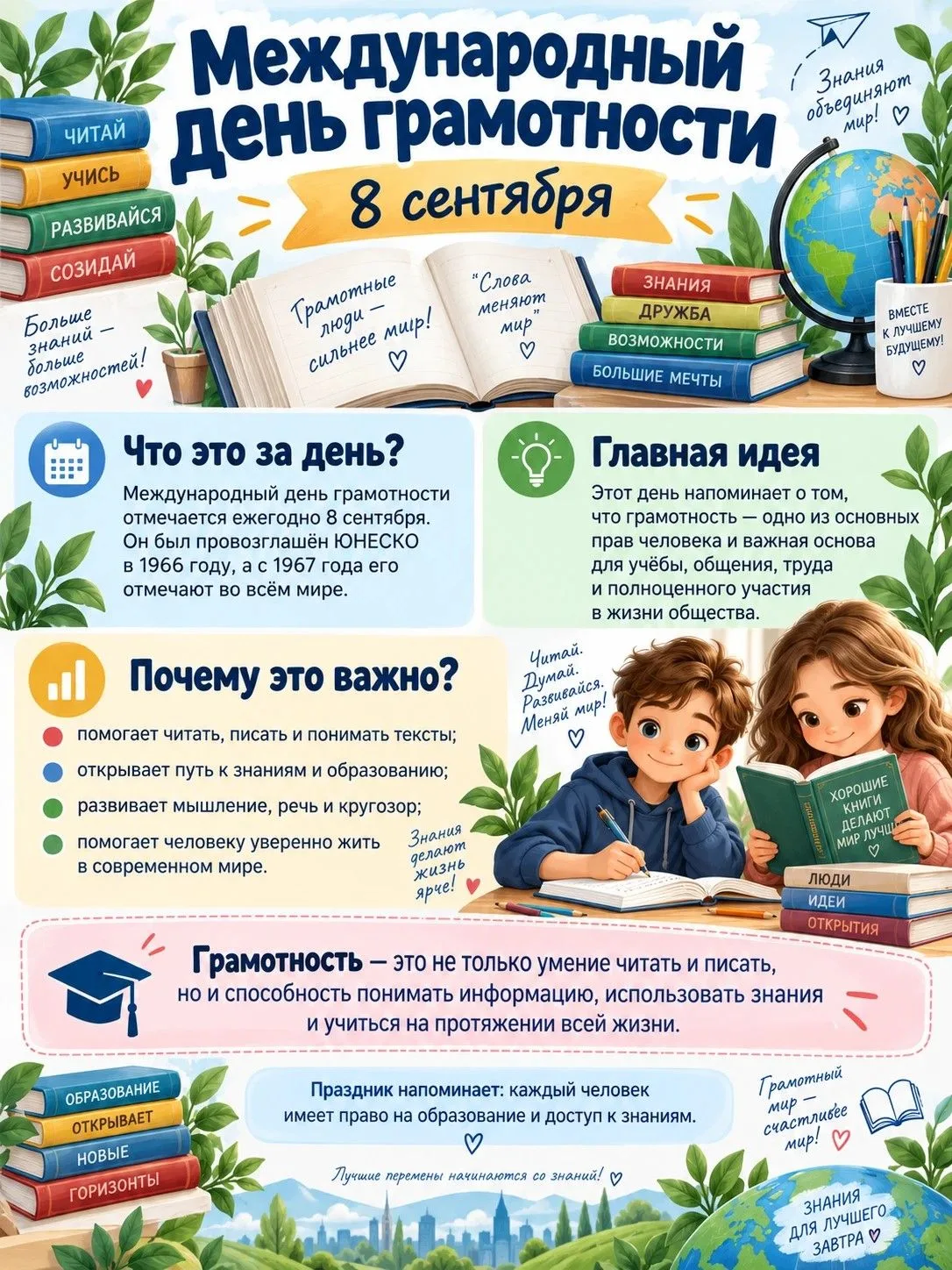 📚 Сегодня, 8 сентября - Международный день грамотности!
