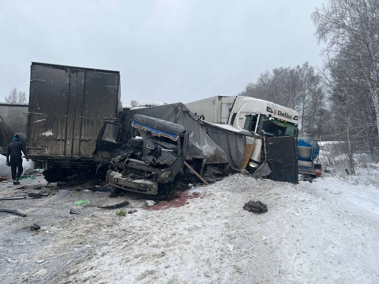 😱⛔️Массовое ДТП с участием 5 машин   ☝️🚔 26.12.2025 года на 541 км М-7 "Москва-Уфа м.о. Воротынский 