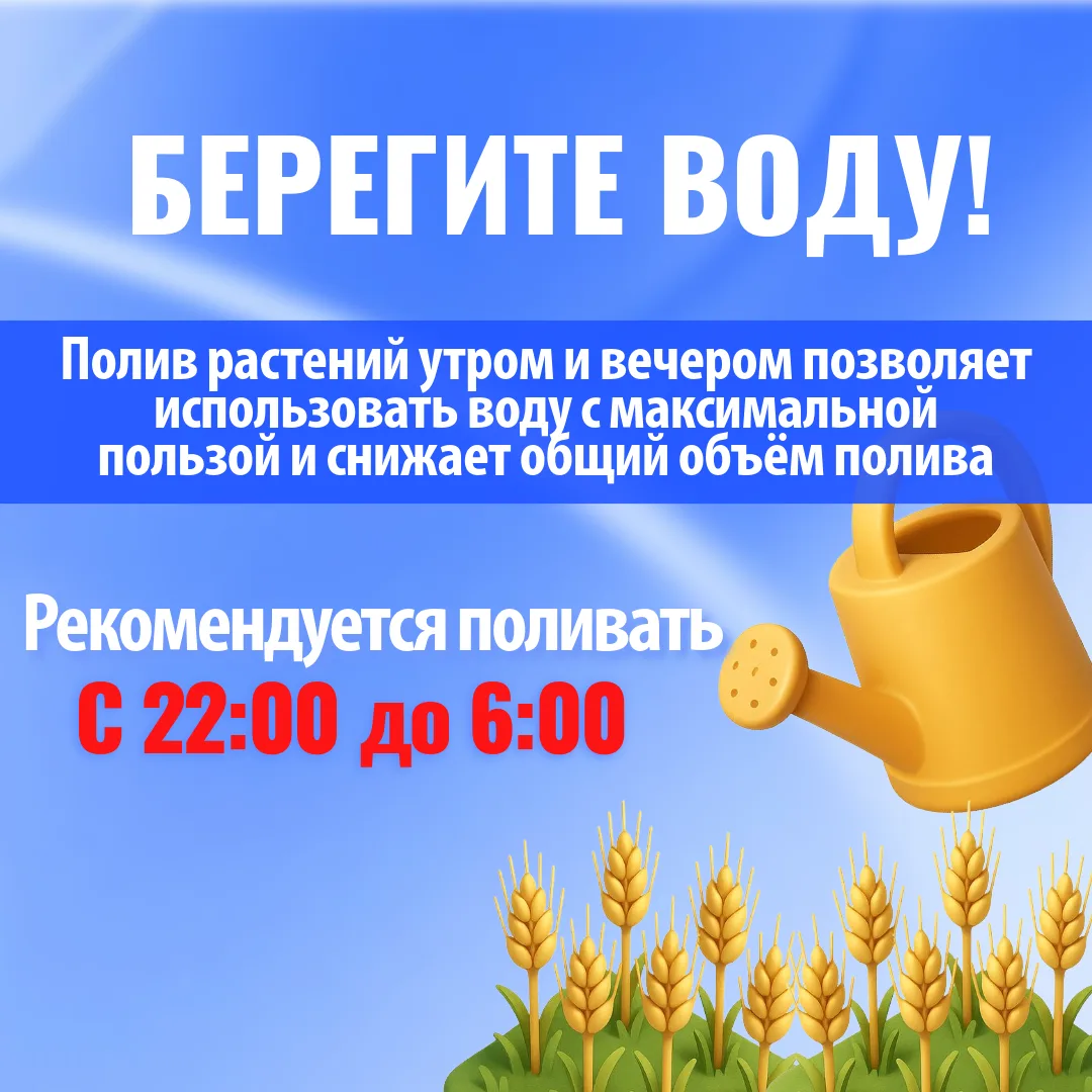 🚰 Берегите воду!   С приходом тепла расход воды растёт, а вместе с ним — нагрузка на систему водосна