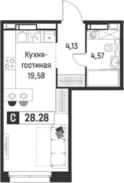 Квартира с отделкой платеж 24 тыс.₽ в месяц