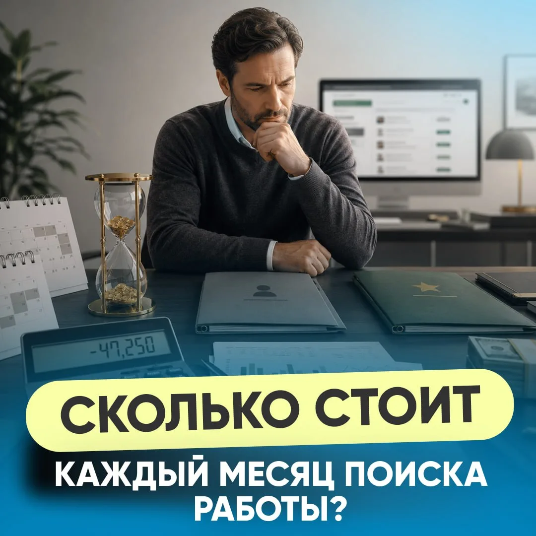 😱 СКОЛЬКО СТОИТ КАЖДЫЙ МЕСЯЦ ПОИСКА РАБОТЫ?

Если ваша зарплата 150 000 рублей, то один месяц без р