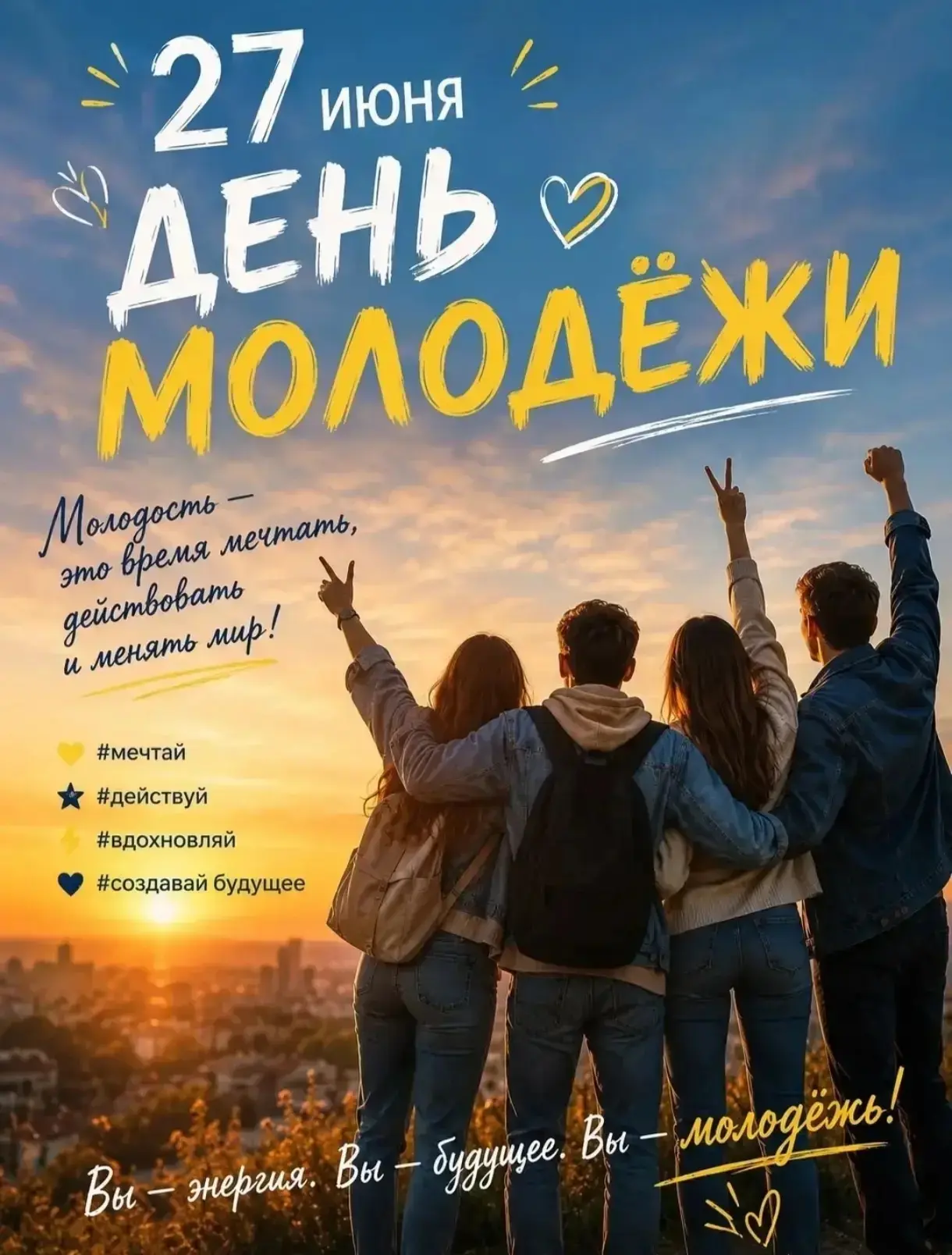 🔥 ДЕНЬ МОЛОДЕЖИ 🔥

📅 27 июня наша страна отмечает праздник — День молодёжи! Это день тех, кто соз