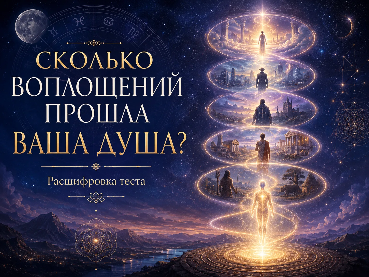 ✨ Расшифровка теста: сколько воплощений прошла ваша душа?