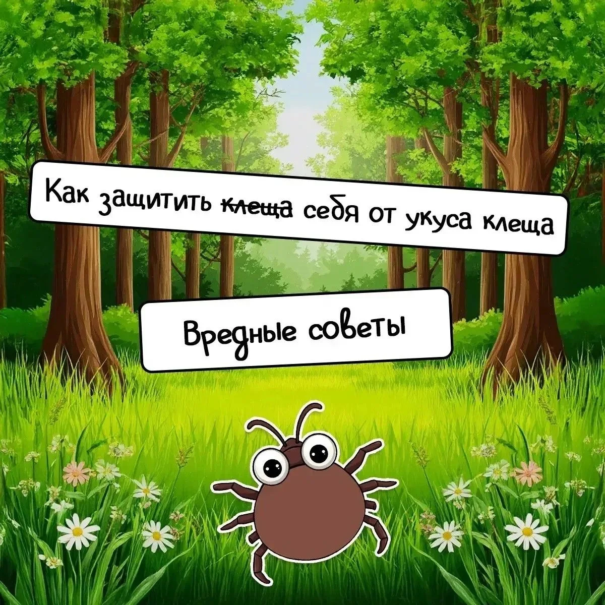 🚫Не дай клещу шанса! 
Эти мелкие кровопийцы уже готовы атаковать, и в жизни они куда опаснее, чем в