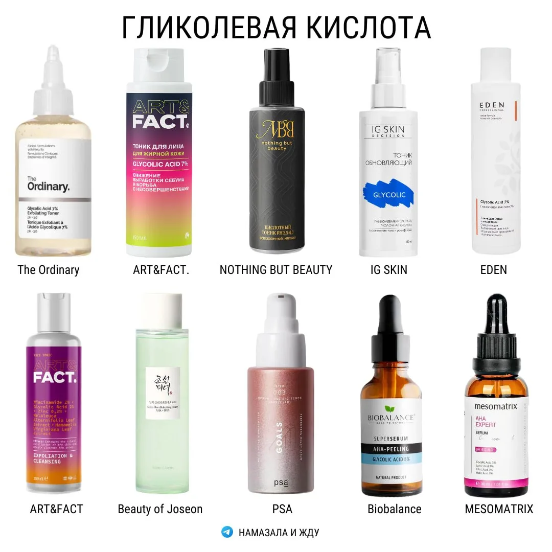 Подборка тоников и сывороток с гликолевой кислотой

Кому нужна и что делает, было в предыдущем посте