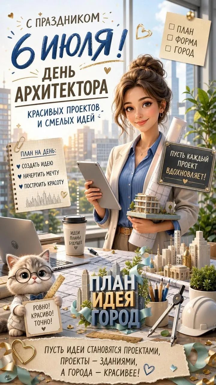 🏛️ Сегодня, в первый понедельник июля, отмечается День архитектора! ✏️📐