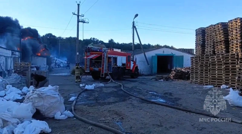 В Пензенском районе пожар охватил территорию склада на площади 1000 кв.м.