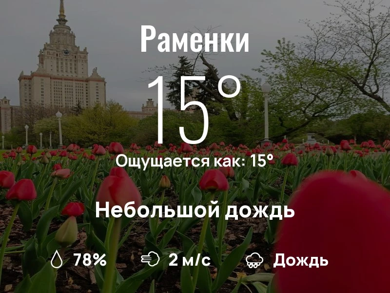 Что с погодой в Раменках?