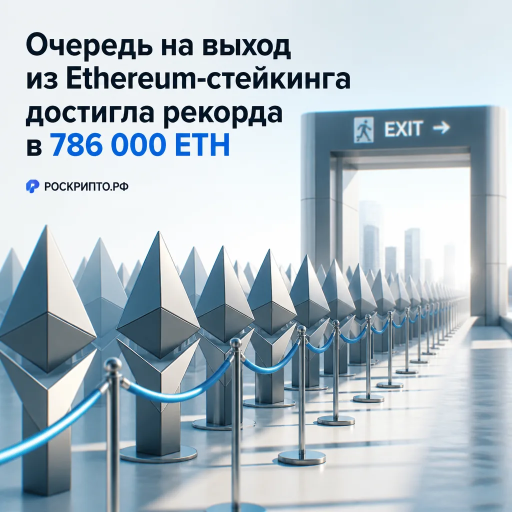 🛡️ Очередь на выход из Ethereum-стейкинга достигла рекорда в 786 000 ETH