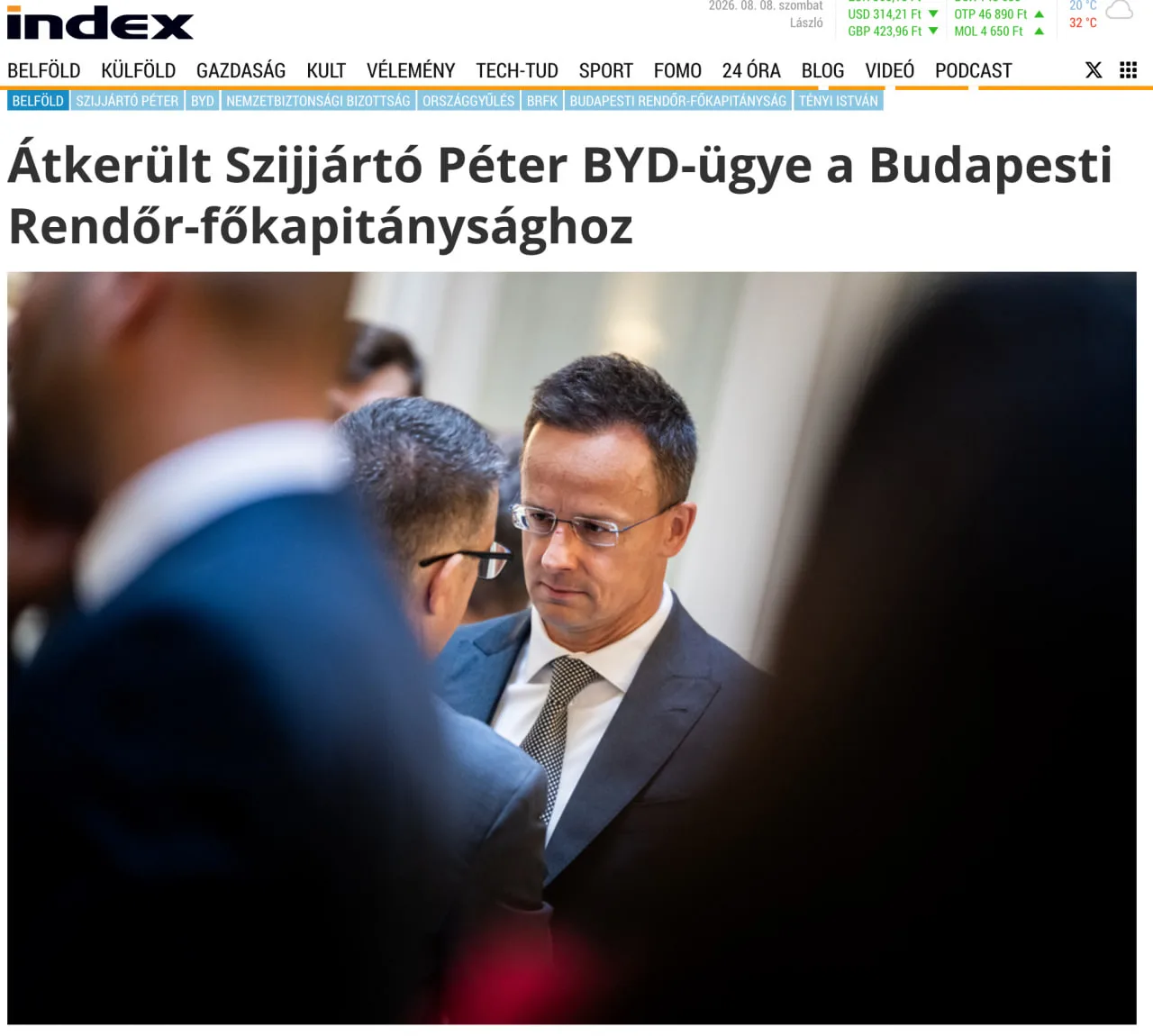 Бывшему главе МИД Венгрии Петеру Сийярто грозит тюремное заключение.