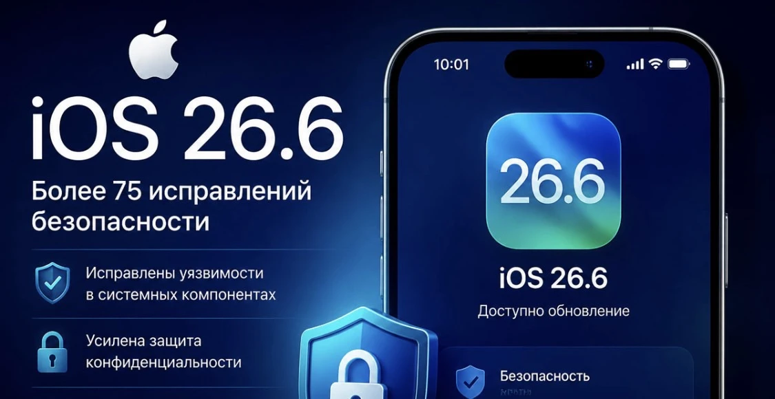 По информации на 8 сентября 2026 года, Apple 🍏выпустила iOS 26.6.2 (номер сборки — 23G...