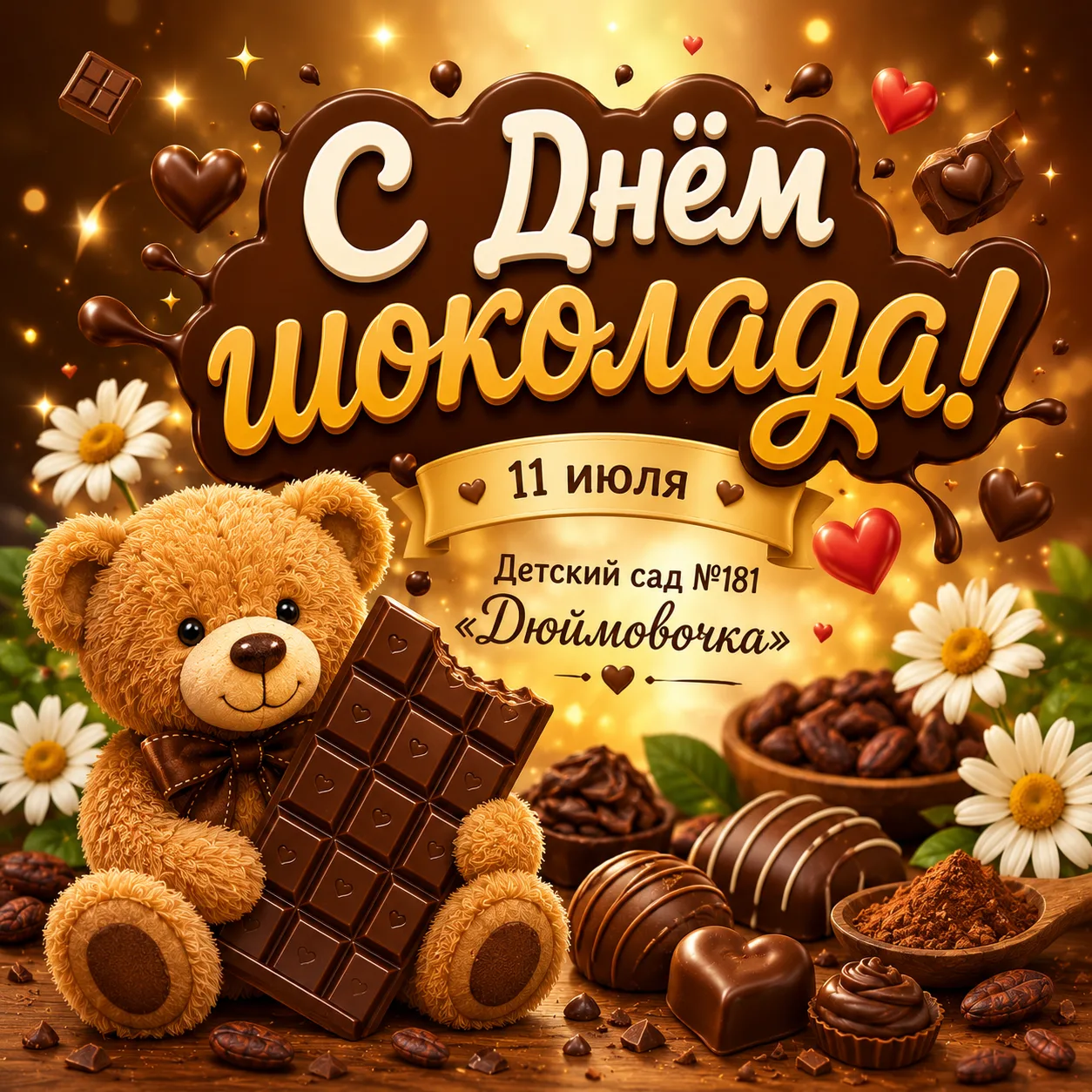 🍫 Всемирный день шоколада! 🍫
Сегодня, 11 июля, отмечается один из самых вкусных и любимых праздник
