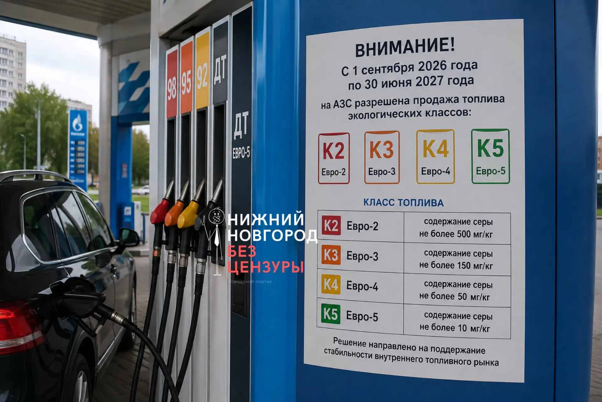 ❗️Бензин и дизель стандарта ниже «Евро-5» начнут продавать на АЗС с завтрашнего дня: