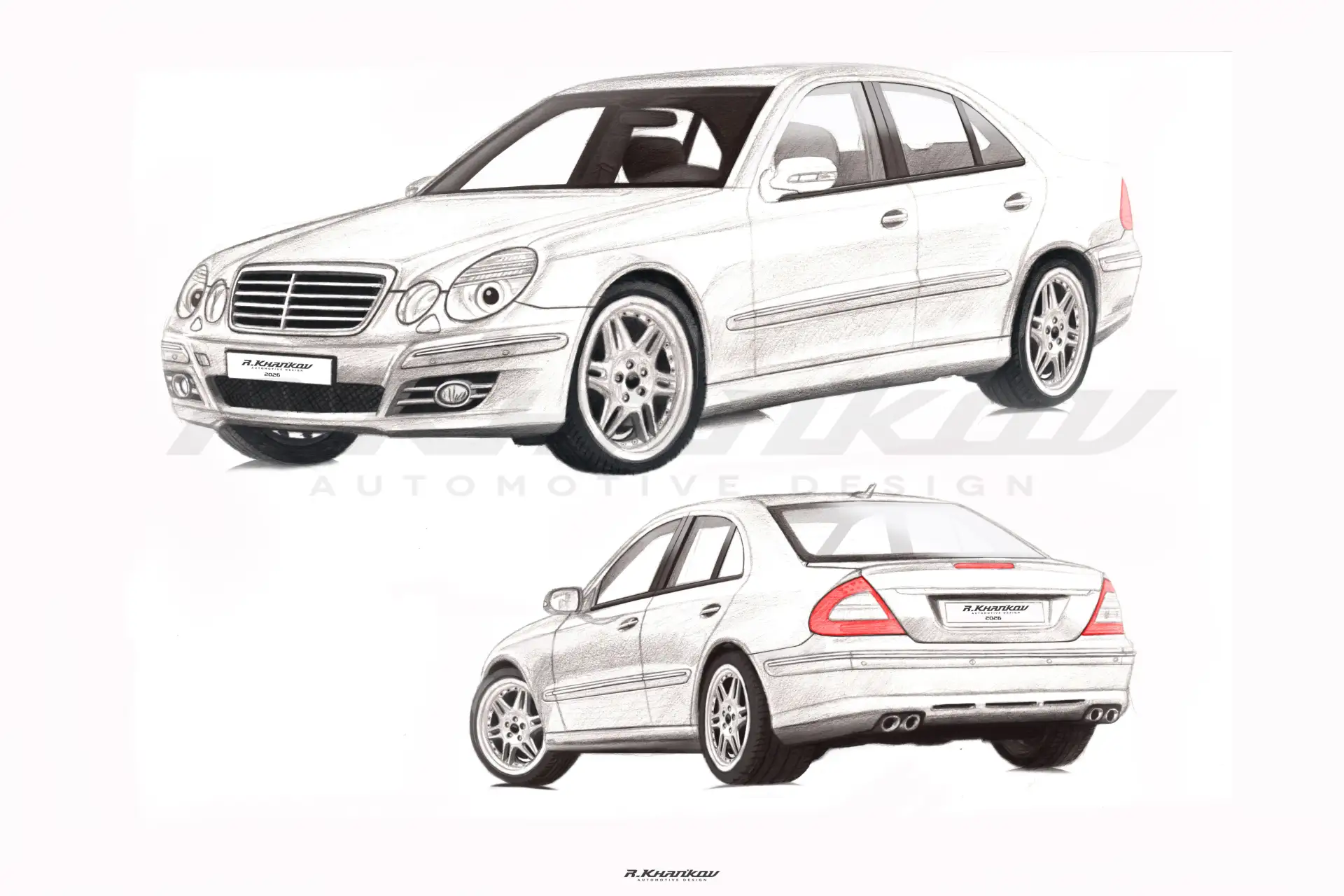 «Нарисовал стоковый Mercedes E 211 — это база для нового проекта! Хочу сделать дерзкий,...
