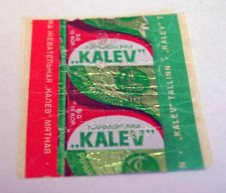 Первая советская жвачка - Kalev, 15 коп.