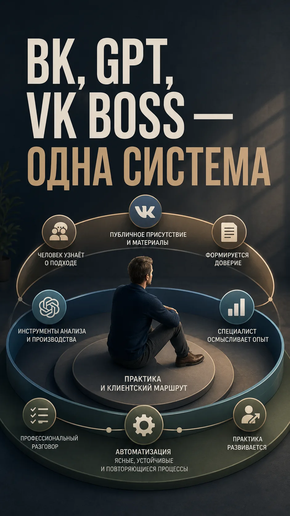 VK BOSS: ОРГАНИЗОВАТЬ ПРОЦЕССЫ, НЕ ЗАМЕНЯЯ ЖИВОЙ КОНТАКТ
⠀
Специалист может уставать от повторяющейс