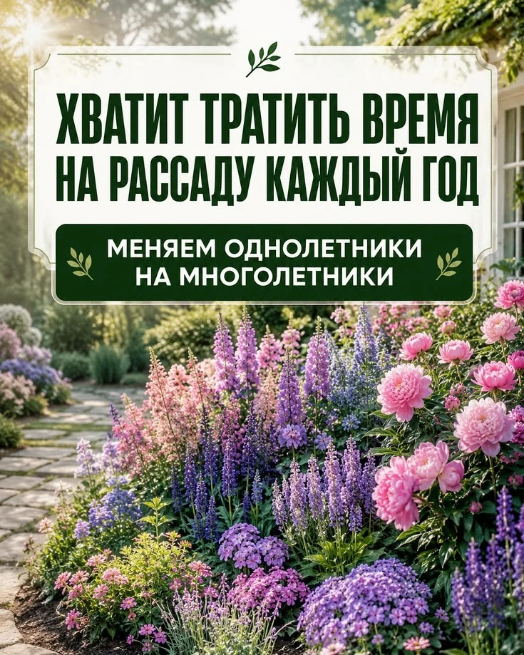 Вместо мороки с однолетними цветами..