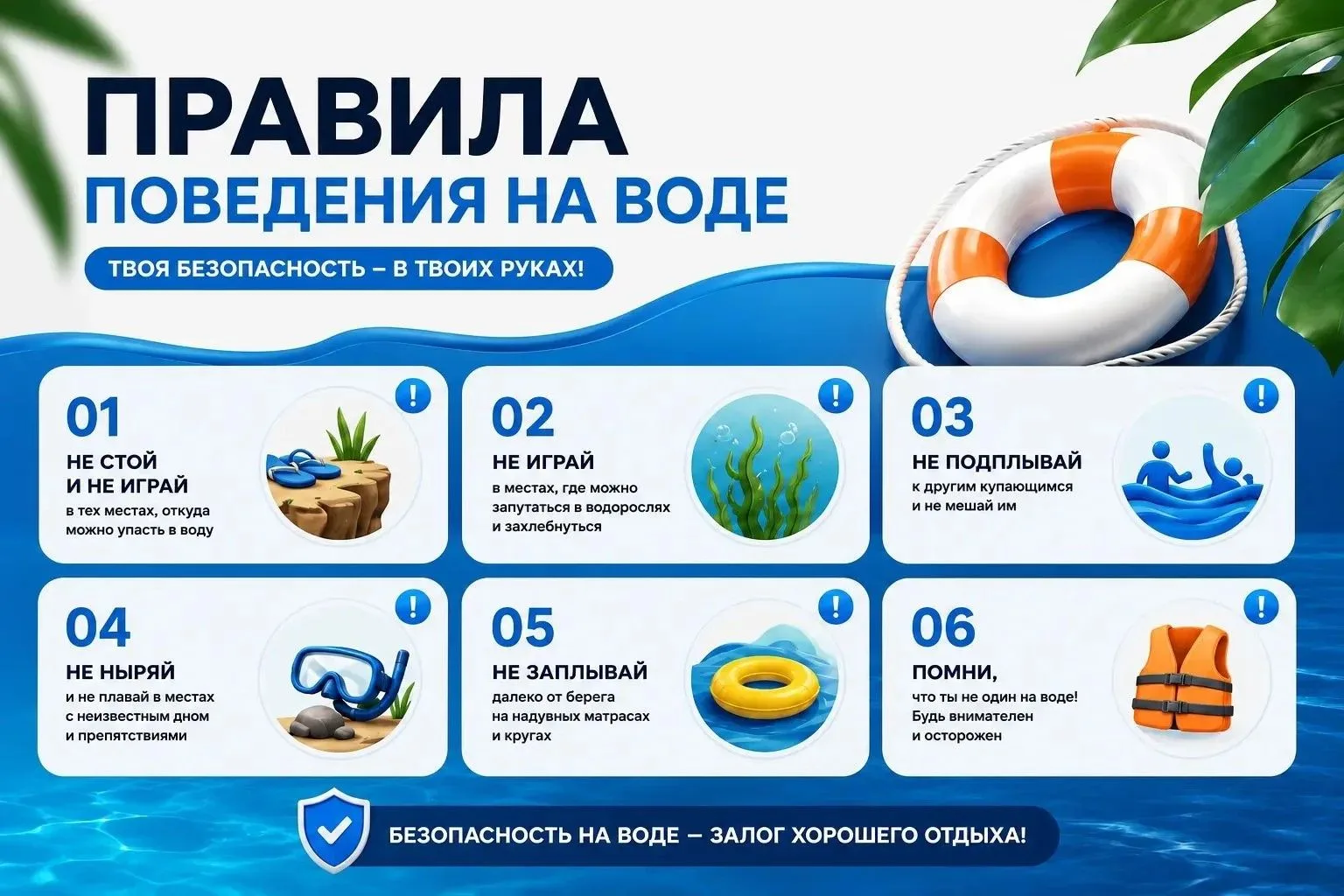 🌊 Лето — время отдыха, но безопасность всегда должна быть на первом месте!
