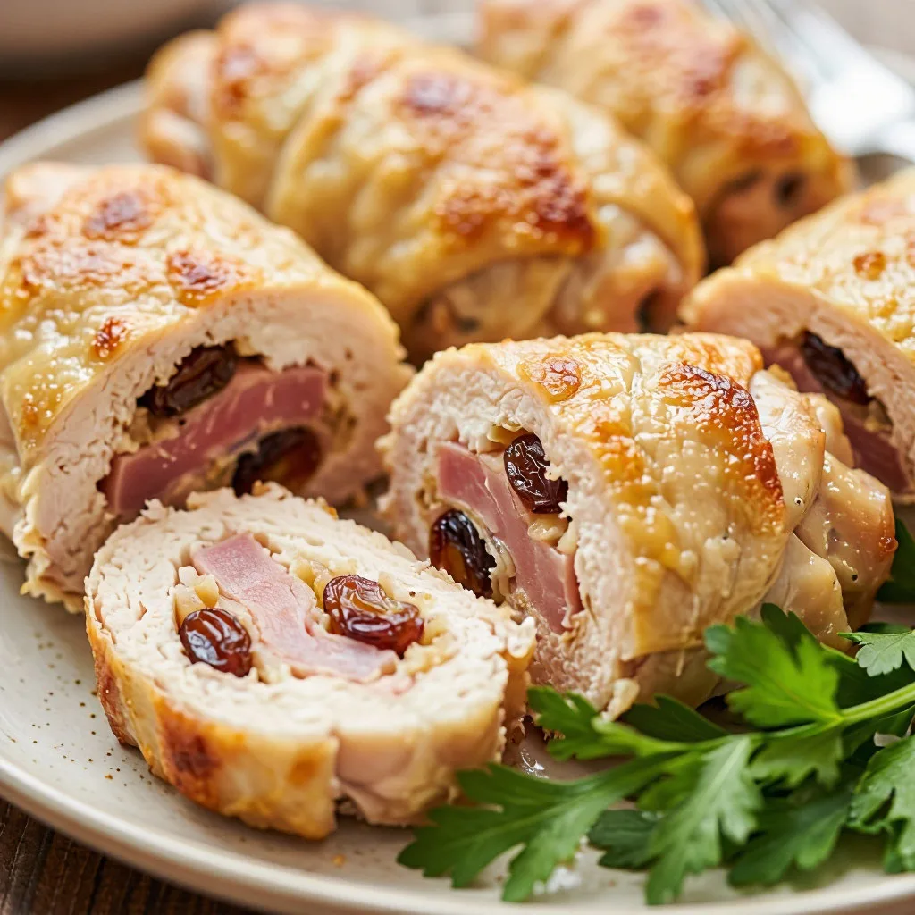 🍗 Куриные рулетики с изюмом и ветчиной — блюдо, которое удивит ваших близких! Сочетани...