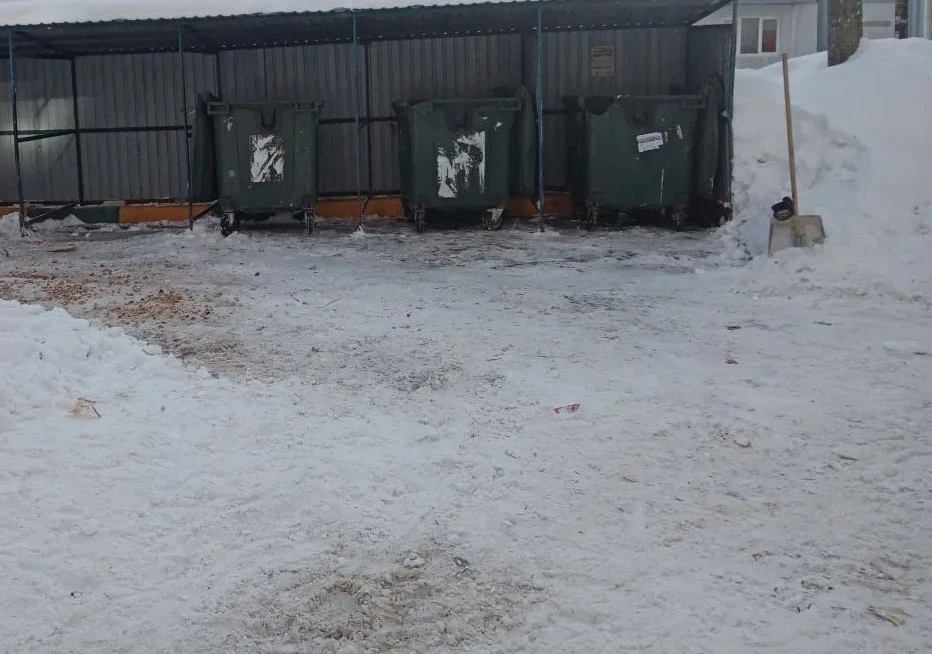 Ежедневно Домоуправляющая компания Приокского района осуществляет уборку территории вокруг контейнер