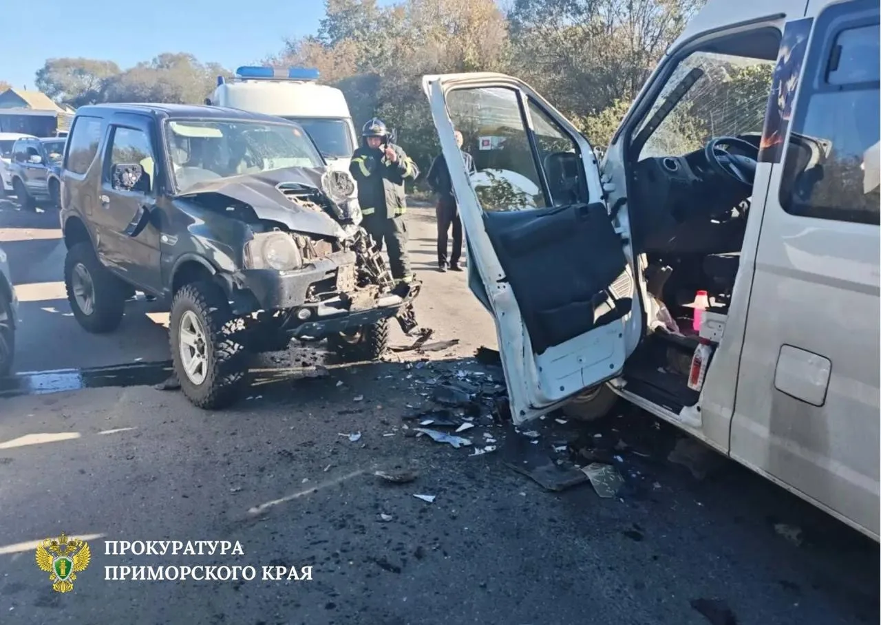 🚌 Suzuki Jimny вылетел на встречку и врезался в автобус в Партизанске: трое пострадавших