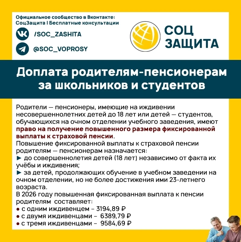 📌 Ребёнок стал студентом — оформите доплату к пенсии: важно для родителей‑пенсионеров