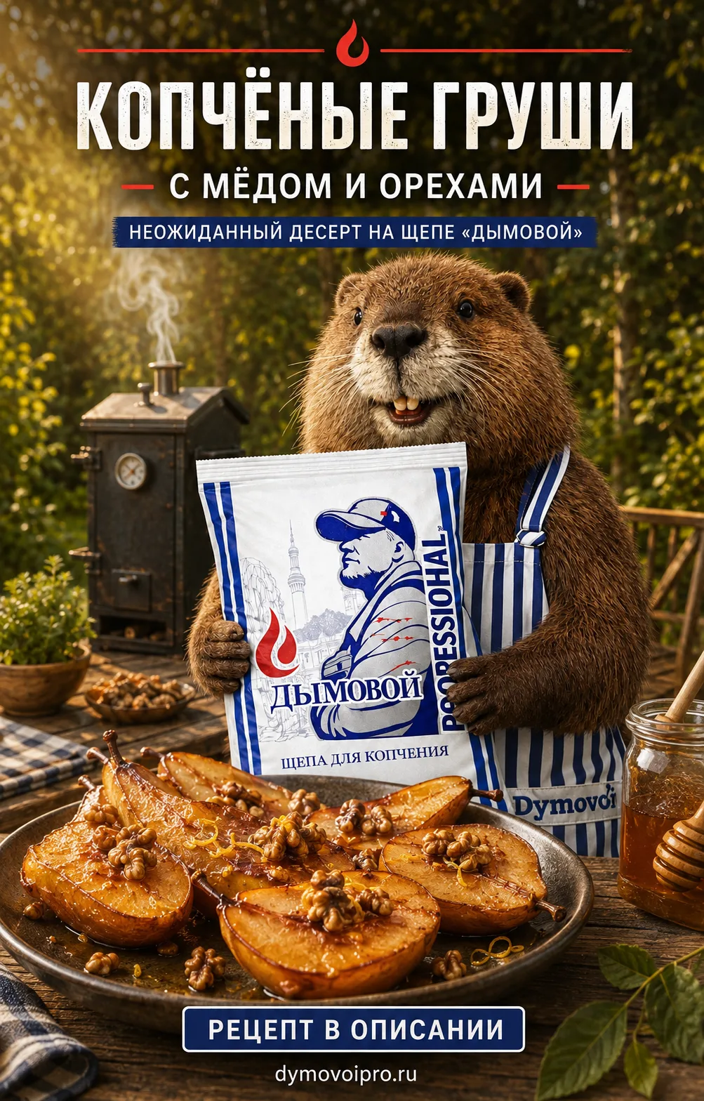 Щепа “ДЫМОВОЙ” — не только для мяса. Попробуйте копчёный десерт - груши, запечённые с д...