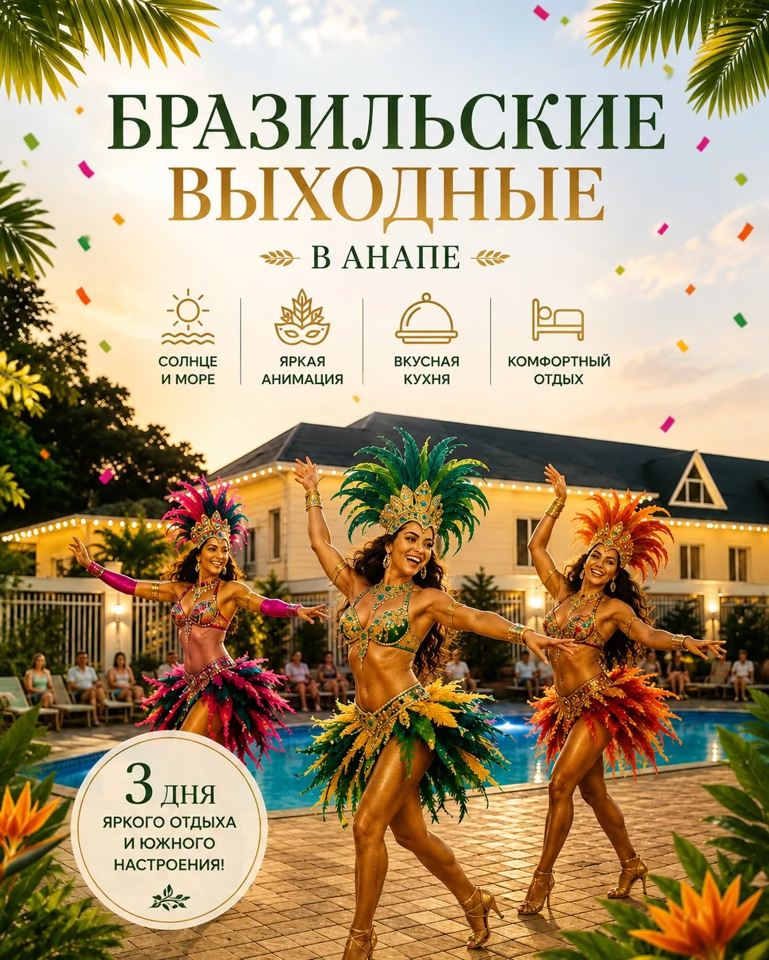 🇧🇷 Бразильские выходные в Анапе — солнце, самба и отдых!
