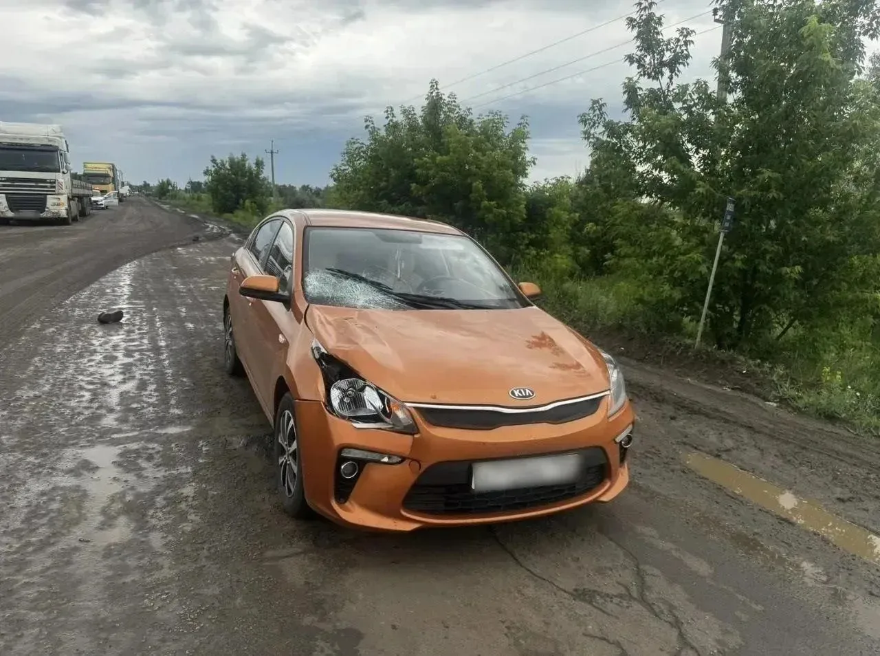 Воронежская автомобилистка насмерть сбила пешехода, пытаясь объехать колонну фур 
 
Около шести часо